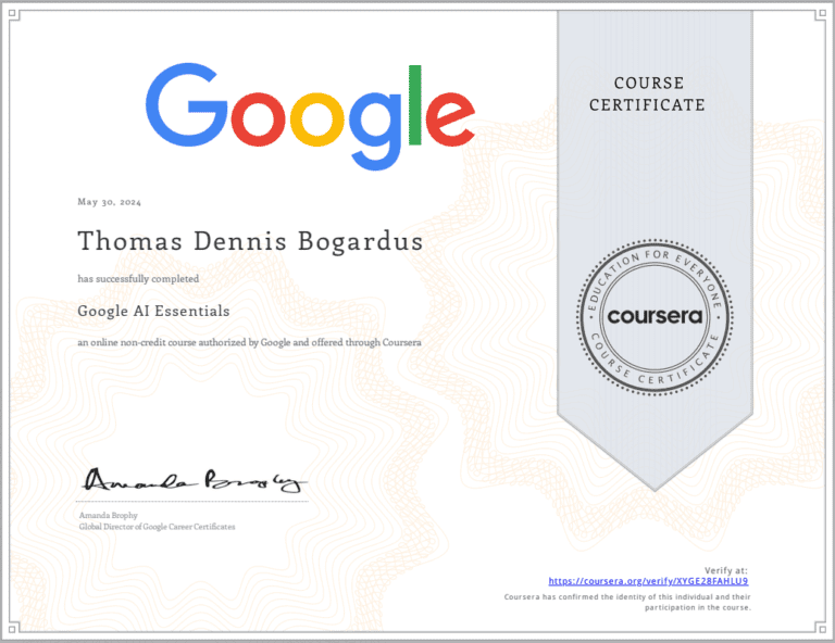 Google Ai Essentials Certificate